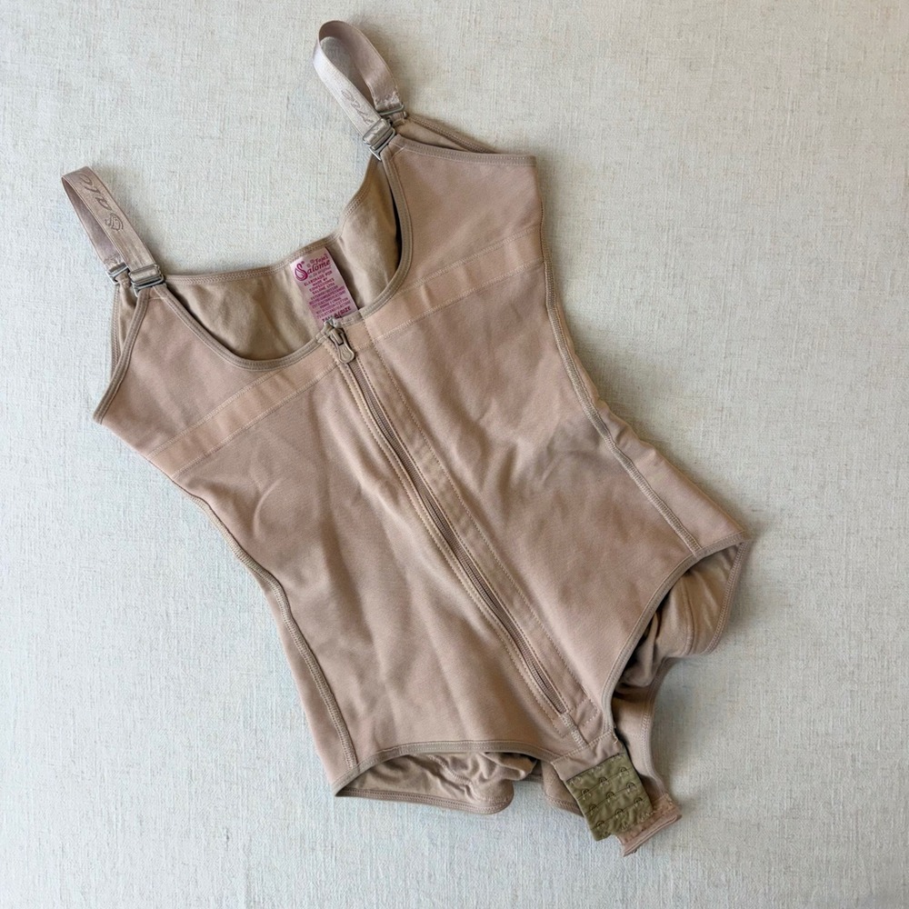 Fajas Salome 2XL Nude Shapewear Bodysuit High Compression Zipper Front Faja
